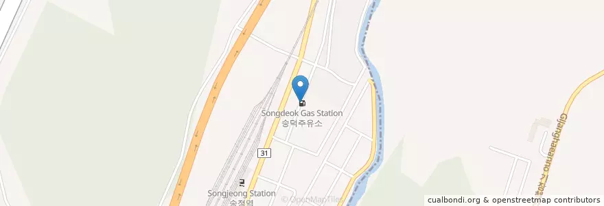 Mapa de ubicacion de 송덕주유소 en 대한민국, 부산, 해운대구, 송정동, 기장읍.
