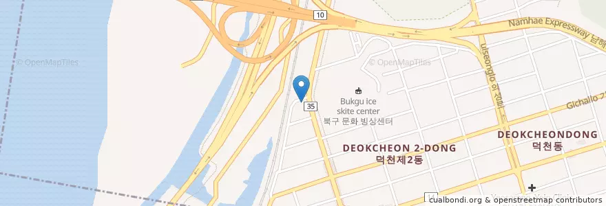 Mapa de ubicacion de 공원주유소 en 대한민국, 부산, 북구, 덕천동.