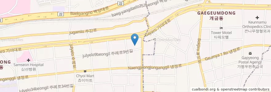 Mapa de ubicacion de 성일주유소 en Республика Корея, Пусан, 부산진구, 개금동.