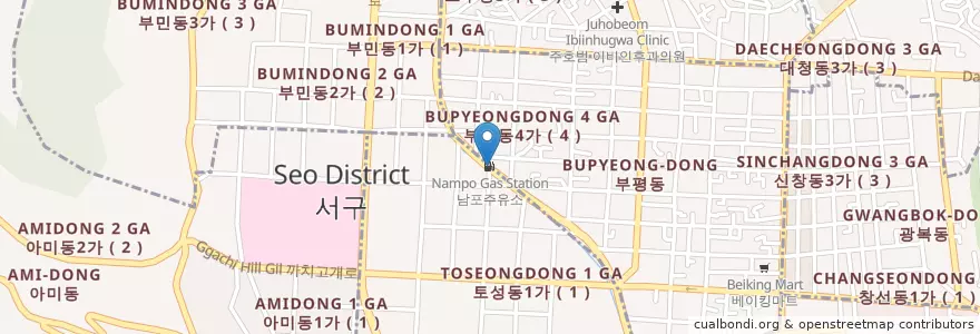 Mapa de ubicacion de 남포주유소 en Республика Корея, Пусан.