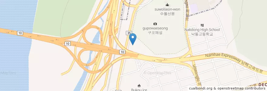 Mapa de ubicacion de 대동주유소 en 大韓民国, 釜山, 北区, 徳川洞.