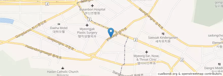 Mapa de ubicacion de 사하라주유소 en Südkorea, Busan, Saha-Gu, Dangni-Dong.