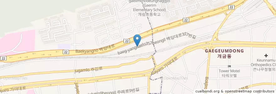 Mapa de ubicacion de 신동아주유소 en Coreia Do Sul, Busan, 부산진구, 개금동.