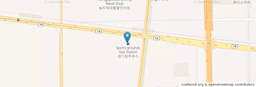 Mapa de ubicacion de 경기장주유소 en Coreia Do Sul, Busan, 강서구, 대저동.