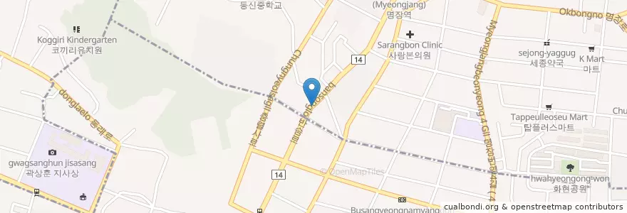 Mapa de ubicacion de 이지제1주유소 en 韩国/南韓, 釜山, 東萊區, 안락동.