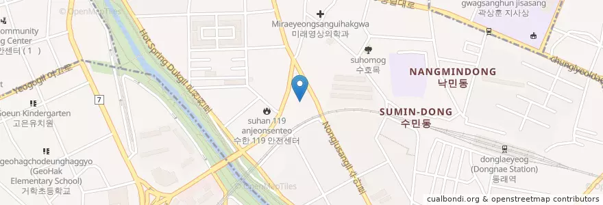 Mapa de ubicacion de 유림제2주유소 en 대한민국, 부산, 동래구, 수민동.
