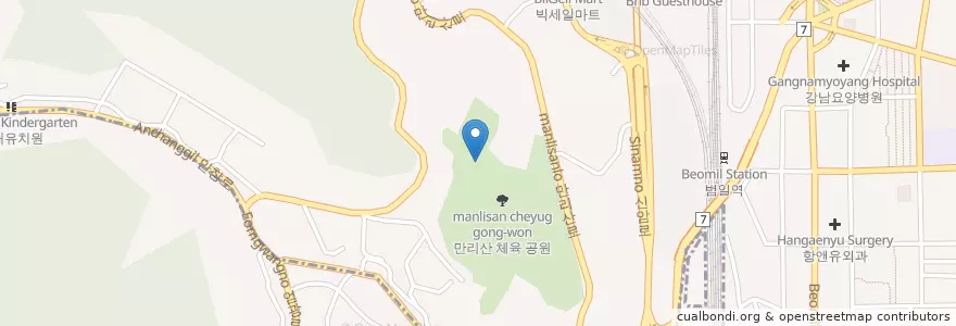 Mapa de ubicacion de 네오스포주유소 en 대한민국, 부산, 범천동.