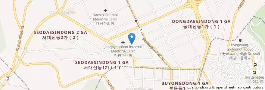 Mapa de ubicacion de Gudeokgosok Gas Station en South Korea, Busan, Seo-Gu.