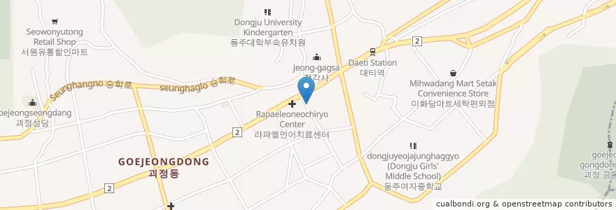 Mapa de ubicacion de 괴정제일셀프주유소 en Corea Del Sud, Busan, 사하구, 괴정동.