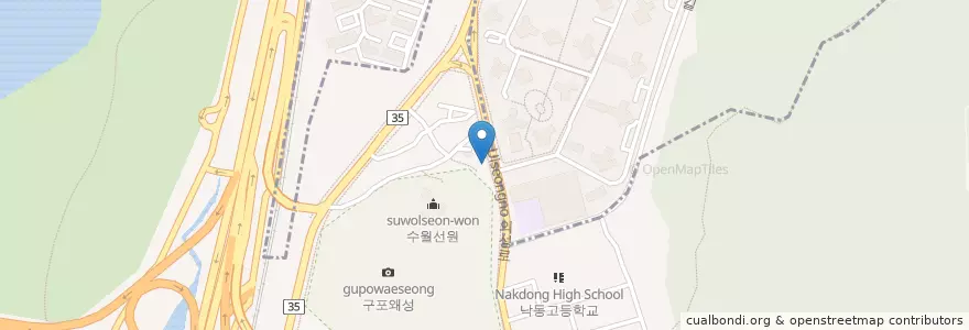 Mapa de ubicacion de 덕천고속주유소 en 대한민국, 부산, 북구, 덕천동, 화명동.