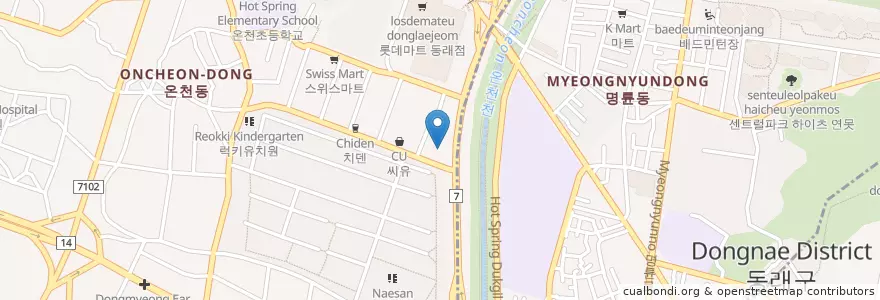 Mapa de ubicacion de 동래주유소 en South Korea, Busan, Dongnae-Gu, Oncheon-Dong.