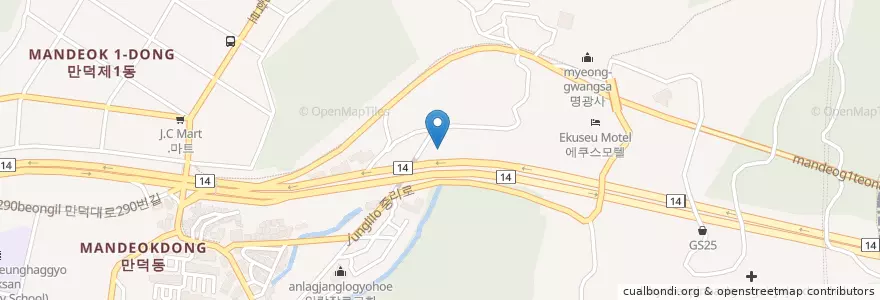 Mapa de ubicacion de 부영석유관문주유소 en Республика Корея, Пусан, 북구, 만덕동.
