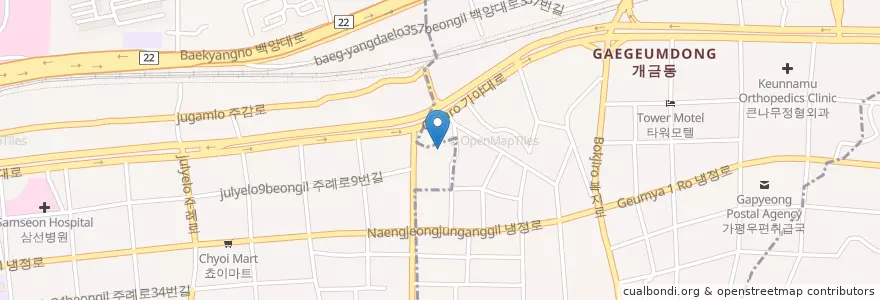 Mapa de ubicacion de SK네트웍스태화주유소 en Zuid-Korea, Busan, 부산진구, 개금동.