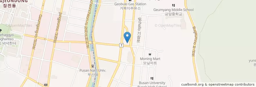 Mapa de ubicacion de 현대오일뱅크한길주유소 en Zuid-Korea, Busan, 금정구, 부곡동.