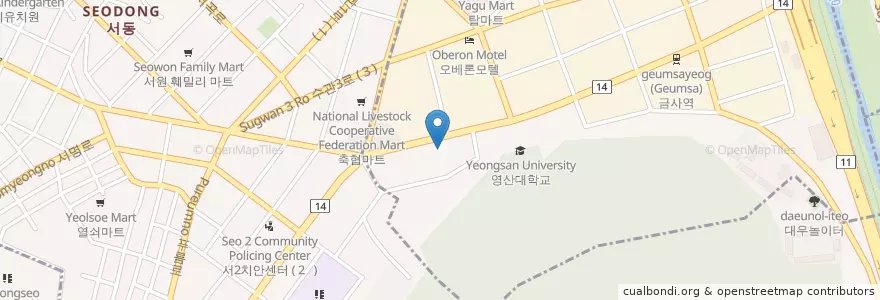 Mapa de ubicacion de 직영 금사셀프주유소 en Coreia Do Sul, Busan.