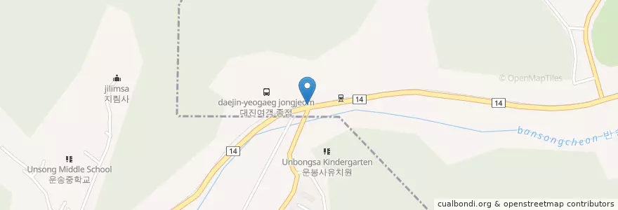 Mapa de ubicacion de 지에스칼텍스신반송주유소 en 大韓民国, 釜山, 海雲台区, 鉄馬面.