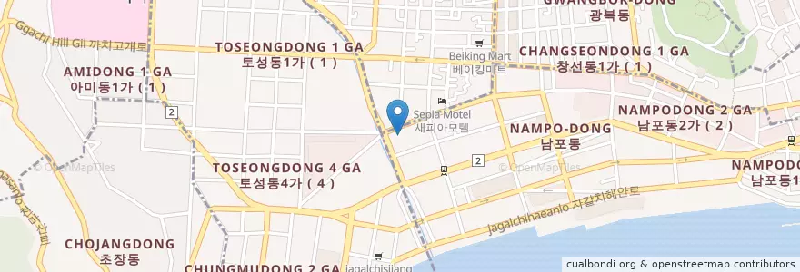 Mapa de ubicacion de 주유소 en Республика Корея, Пусан, 남포동.
