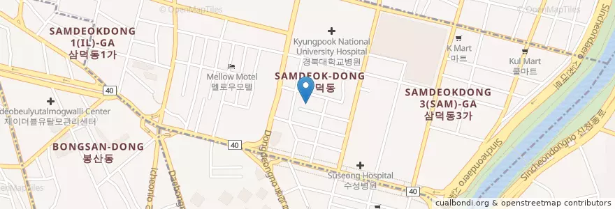 Mapa de ubicacion de 대일주유소 en 대한민국, 대구, 중구.