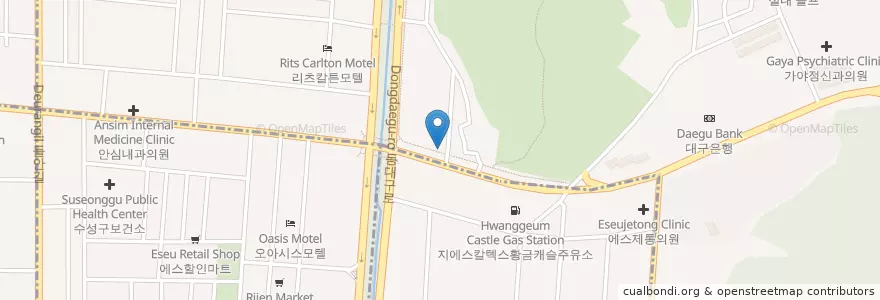 Mapa de ubicacion de 황금주유소 en کره جنوبی, دائجو, 수성구.