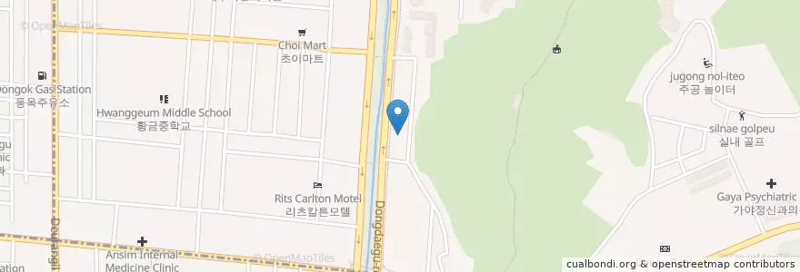 Mapa de ubicacion de 동산주유소 en 韩国/南韓, 大邱, 壽城區, 황금동.