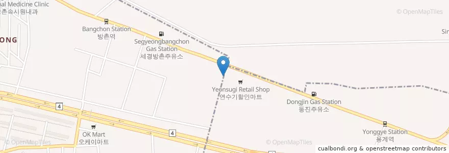 Mapa de ubicacion de 동방주유소 en Güney Kore, Daegu, 동구.