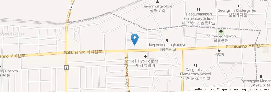 Mapa de ubicacion de 대평주유소 en Zuid-Korea, Daegu, 서구.
