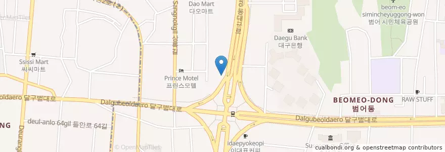 Mapa de ubicacion de 남천주유소 en 대한민국, 대구, 수성구, 범어동.