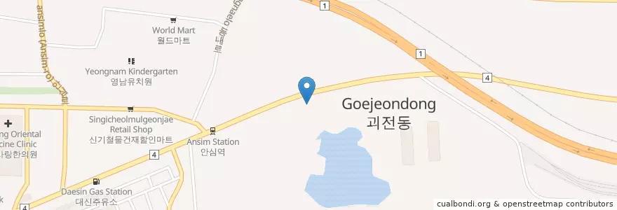 Mapa de ubicacion de 안심주유소 en Coreia Do Sul, Daegu, 동구, 안심동.