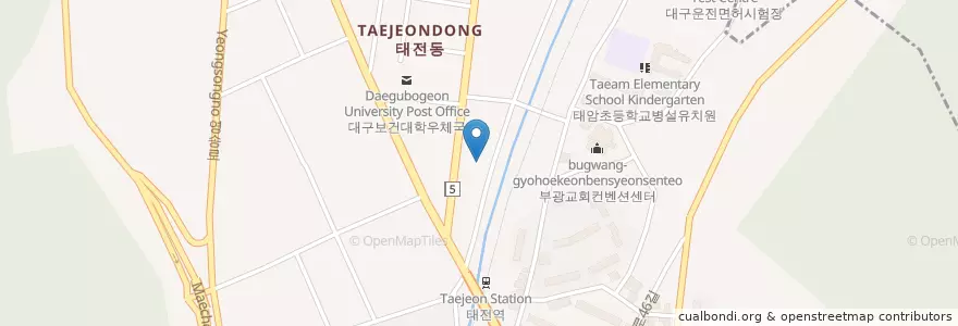 Mapa de ubicacion de 유성주유소 en Республика Корея, Тэгу, 북구, 태전동.