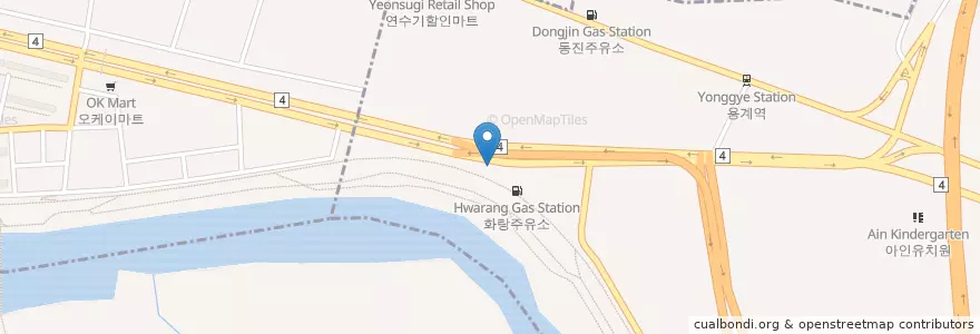 Mapa de ubicacion de 화랑주유소 en Corée Du Sud, Daegu, 동구.