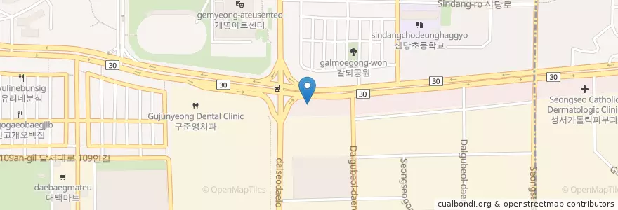 Mapa de ubicacion de 계명주유소 en كوريا الجنوبية, ديغو, 달서구, 신당동.