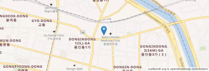 Mapa de ubicacion de 동인현대셀프주유소 en South Korea, Daegu.