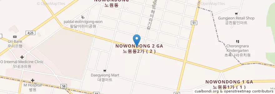 Mapa de ubicacion de 대동주유소 en Coreia Do Sul, Daegu, 북구, 노원동.
