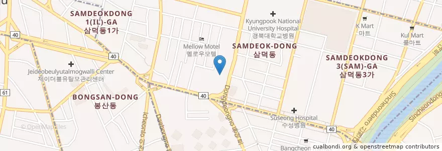 Mapa de ubicacion de 대일주유소 en 大韓民国, 大邱, 中区.