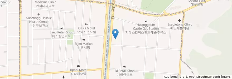 Mapa de ubicacion de 동광주유소 en Südkorea, Daegu, Suseong-Gu.