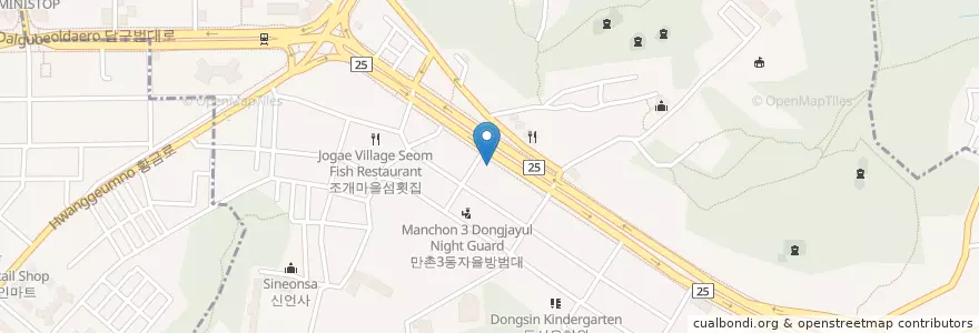 Mapa de ubicacion de SK남부주유소 en کره جنوبی, دائجو, 수성구, 만촌동.