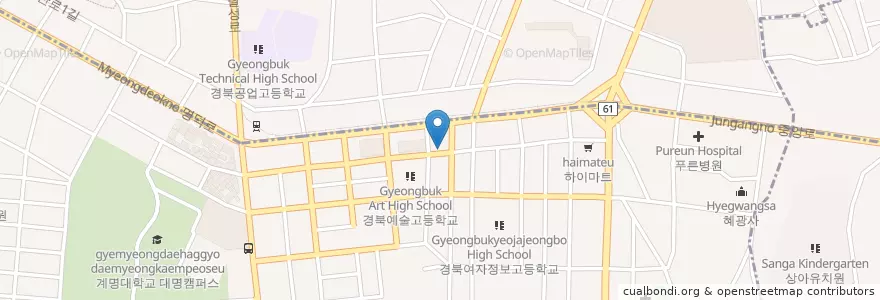 Mapa de ubicacion de 동창주유소 en Coreia Do Sul, Daegu, 남구.