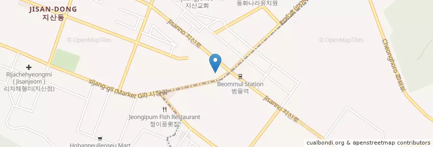 Mapa de ubicacion de 중앙주유소 en 대한민국, 대구, 수성구, 지산동.