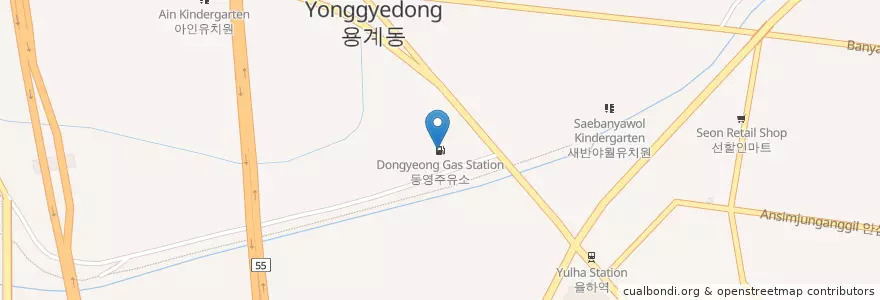 Mapa de ubicacion de 동영주유소 en 韩国/南韓, 大邱, 東區, 안심동.