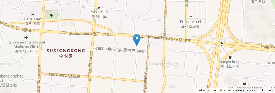 Mapa de ubicacion de 동삼주유소 en 大韓民国, 大邱, 寿城区.