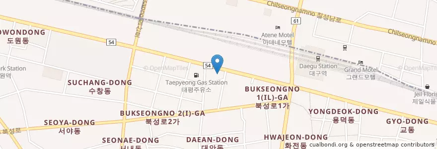 Mapa de ubicacion de 분도주유소 en 대한민국, 대구, 성내동.