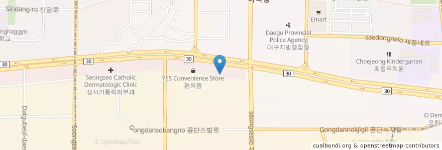 Mapa de ubicacion de 성서주유소 en 대한민국, 대구, 달서구, 이곡동.