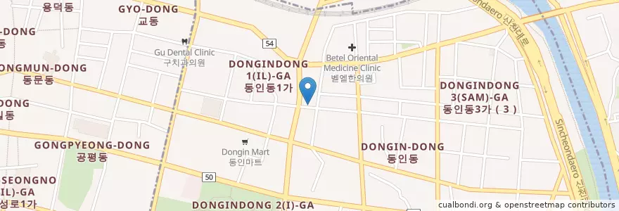Mapa de ubicacion de Dongin Gas Station en South Korea, Daegu.