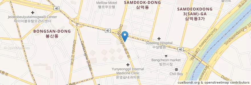 Mapa de ubicacion de 삼덕주유소 en کره جنوبی, دائجو, 중구, 대봉동.