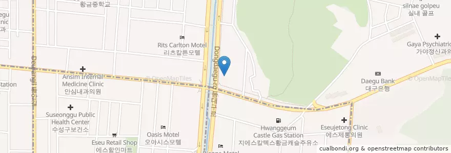 Mapa de ubicacion de 동일주유소 en كوريا الجنوبية, ديغو, 수성구.