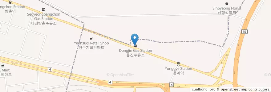 Mapa de ubicacion de 동진주유소 en Corée Du Sud, Daegu, 동구.