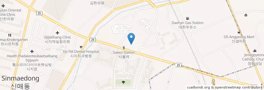 Mapa de ubicacion de 부강주유소 en Güney Kore, Daegu, 수성구.