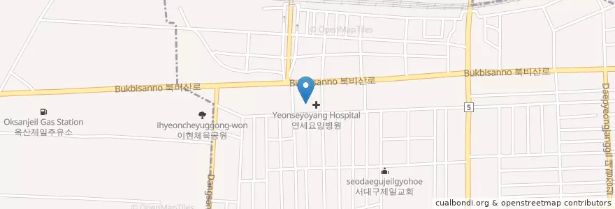 Mapa de ubicacion de 청솔주유소 en Республика Корея, Тэгу, 서구, 평리동.