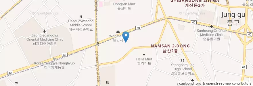 Mapa de ubicacion de 명성주유소 en Республика Корея, Тэгу, 중구, 성내동.
