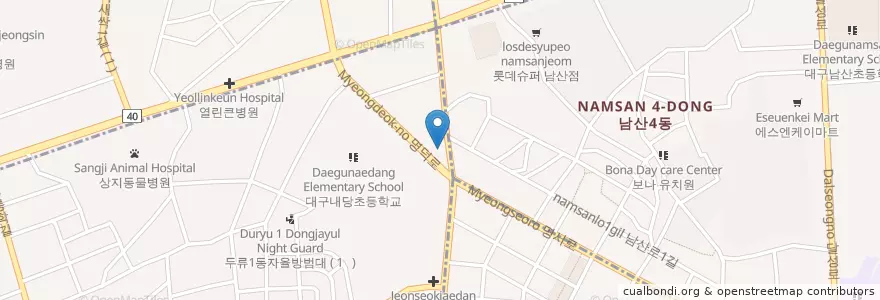 Mapa de ubicacion de 위드병원 en 韩国/南韓, 大邱.